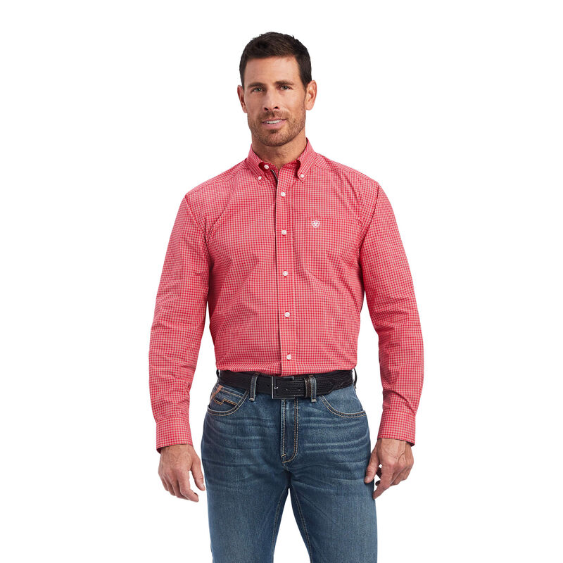 Camisas Ariat Pro Series Nevin Stretch Classic Fit Rojas Hombre - Chile 783-CJHDOF